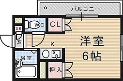 アーバンヴィレッジ武庫之荘 ワンルームの間取図画像