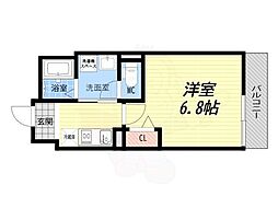 パークハウス大井戸 1Kの間取図画像