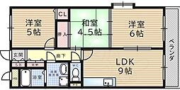 ルミエール武庫之荘 3LDKの間取図画像