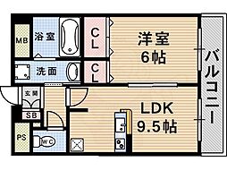 クレリジェール 1LDKの間取図画像