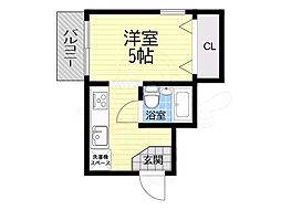 プチシャルマン東町 1Kの間取図画像