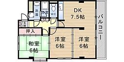 ハイツ岡口 3DKの間取図画像