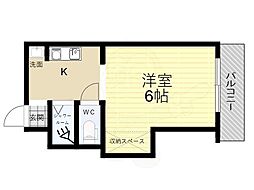 ソリオ武庫之荘 ワンルームの間取図画像