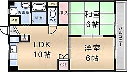 西興第一マンション 2LDKの間取図画像