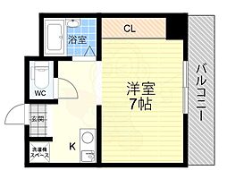 サウザンド塚口 1Kの間取図画像