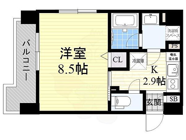 エナブル塚本2 ｜大阪府大阪市西淀川区野里２丁目(賃貸マンション1K・6階・26.70㎡)の写真 その2