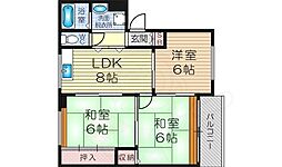 アブニール 2階2LDKの間取り