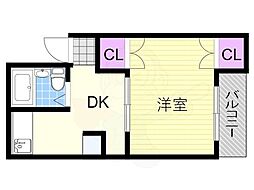 藤井マンション 1DKの間取図画像