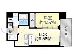 プレジオ塚本ASIAN 1LDKの間取図画像