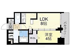 ファステート大阪グラッシュ 1LDKの間取図画像
