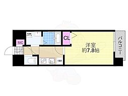 レジデンス塚本クラージュ 1Kの間取図画像