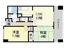 グランドールサンパティオ 2LDKの間取図画像