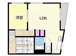 西田ビル 1LDKの間取図画像
