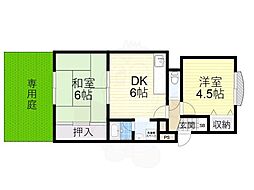 成起マンション 2DKの間取図画像