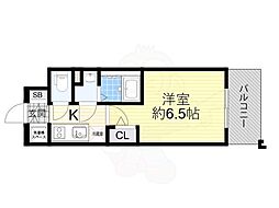 エスリード大阪プライムゲート 1Kの間取図画像