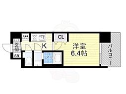 プレサン神崎川FINEBLESS 1Kの間取図画像