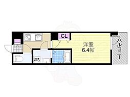 アーバンパーク御幣島 1Kの間取図画像