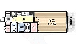 プレサンス淀リーヴァ ワンルームの間取図画像