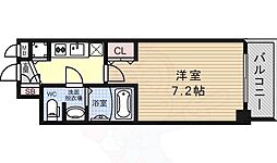 AQUAPLACEOSakaT2 1Kの間取図画像