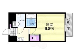 レジュールアッシュ塚本 1Kの間取図画像