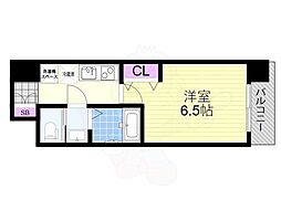サムティ大阪シティウエスト 1Kの間取図画像