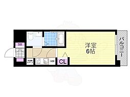 EXE大阪NORTHGATE 1Kの間取図画像