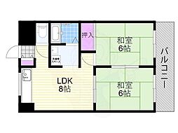 オリンピヤコープ 2LDKの間取図画像