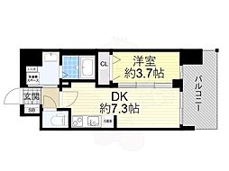 プレサンス塚本アクミリオン 1DKの間取図画像