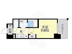 エスリード大阪プライムゲート 1Kの間取図画像