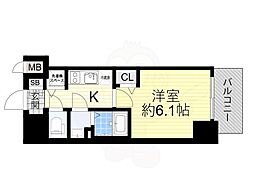 プレサンス塚本駅前 1Kの間取図画像