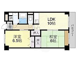 カクタスガーデン 2LDKの間取図画像