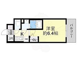 エスリード大阪セレスティア 1Kの間取図画像