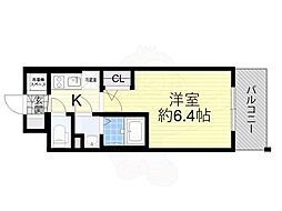 エスリード大阪セレスティア 1Kの間取図画像