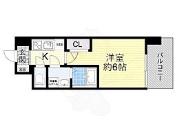 エスリードレジデンスオオサカウエスト 1Kの間取図画像
