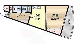 コンフォート 1DKの間取図画像
