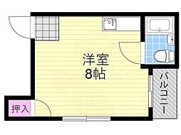 山本ビル ワンルームの間取図画像