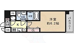 エスリード大阪シティグランツ 1Kの間取図画像
