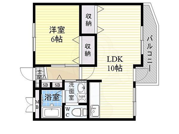 タウンハイツ加美駅前 ｜大阪府大阪市平野区加美鞍作１丁目(賃貸マンション1LDK・5階・45.36㎡)の写真 その2