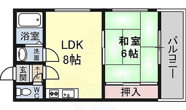 シャトー吉崎 37｜大阪府大阪市平野区流町３丁目(賃貸マンション1LDK・3階・30.00㎡)の写真 その2