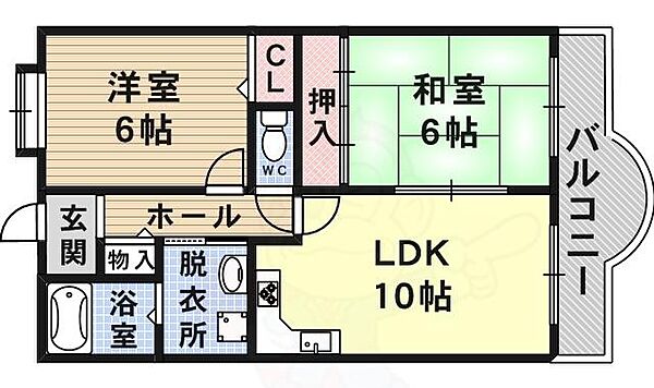 エスペランサ ｜大阪府大阪市平野区長吉出戸１丁目(賃貸マンション1LDK・2階・52.56㎡)の写真 その2