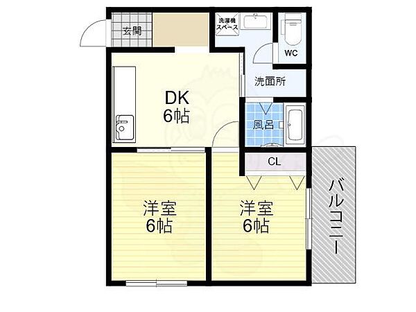 カーム 403｜大阪府大阪市平野区流町４丁目(賃貸マンション2DK・4階・40.00㎡)の写真 その2