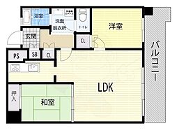 清川六番館 2LDKの間取図画像