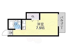 ゆうハイツ流町 ワンルームの間取図画像