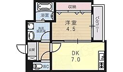 セゾンクレアスタイル 1DKの間取図画像