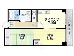 グレース長居公園 2DKの間取図画像