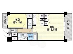 朝日プラザグランドタワー 1LDKの間取図画像