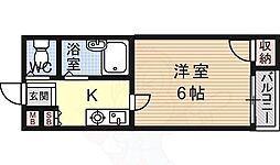 プレジデント鷹合 1Kの間取図画像