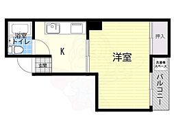 サンシティー針中野 1DKの間取図画像