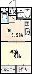 ロイヤル正覚寺 1DKの間取図画像