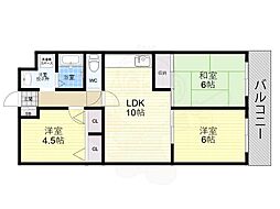 クレセントコート 3LDKの間取図画像